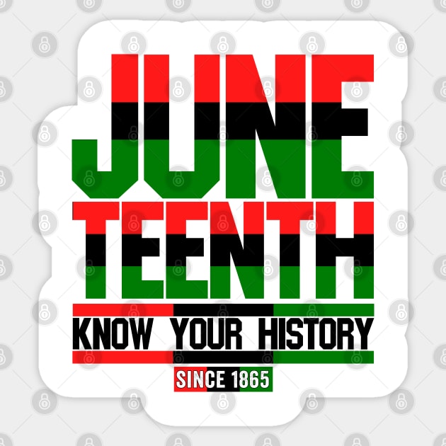 Juneteenth | Know Your History Since 1865 Sticker by JJDezigns